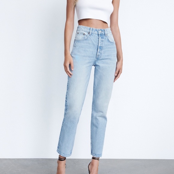 Zara Denim - Zara high waisted straight leg jeans